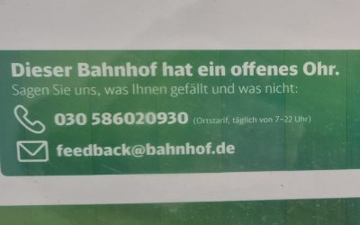 Beschwerdemanagement Bahnhof